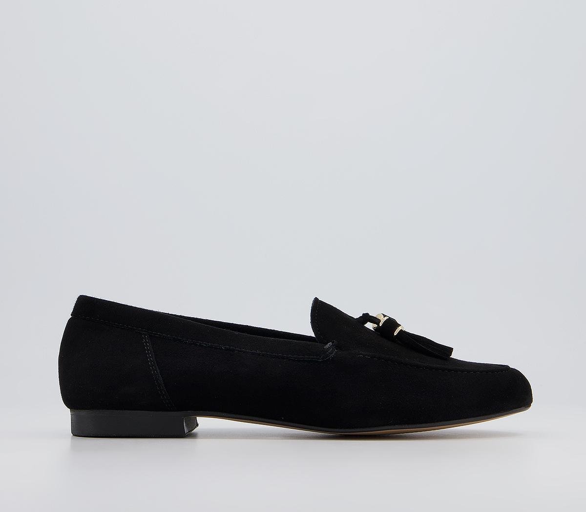 Office Flick Retro Tassel Loafers Office Flick Retro Tassel Loafers Black Suede