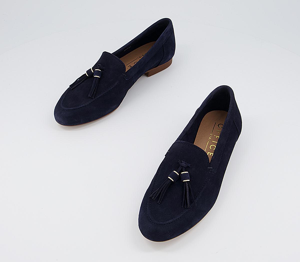 Office Flick Retro Tassel Loafers Office Flick Retro Tassel Loafers Navy Suede