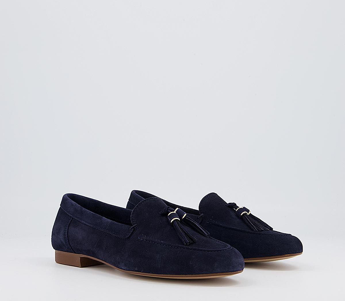 Office Flick Retro Tassel Loafers Office Flick Retro Tassel Loafers Navy Suede