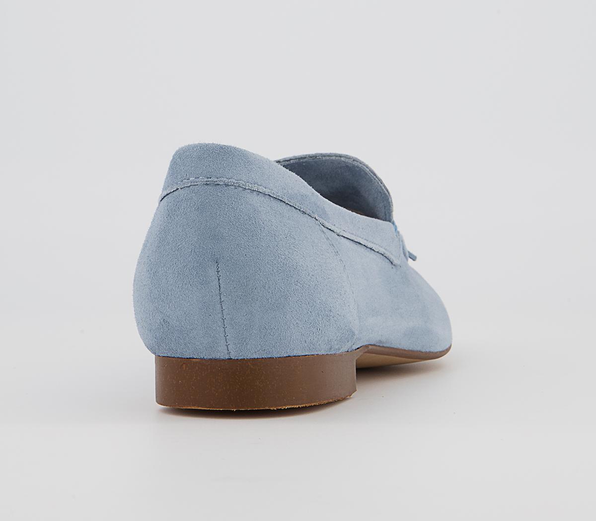 Office Flick Retro Tassel Loafers Office Flick Retro Tassel Loafers Light Blue Suede