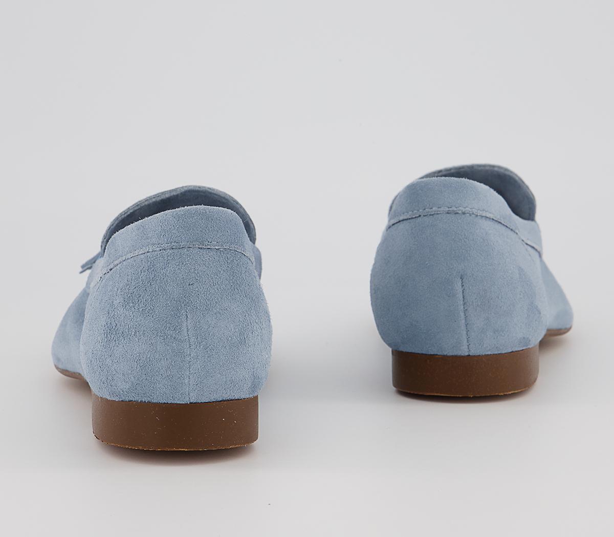 Office Flick Retro Tassel Loafers Office Flick Retro Tassel Loafers Light Blue Suede