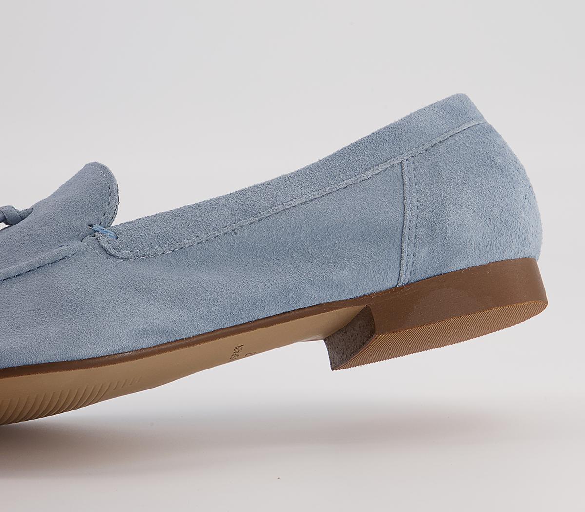 Office Flick Retro Tassel Loafers Office Flick Retro Tassel Loafers Light Blue Suede