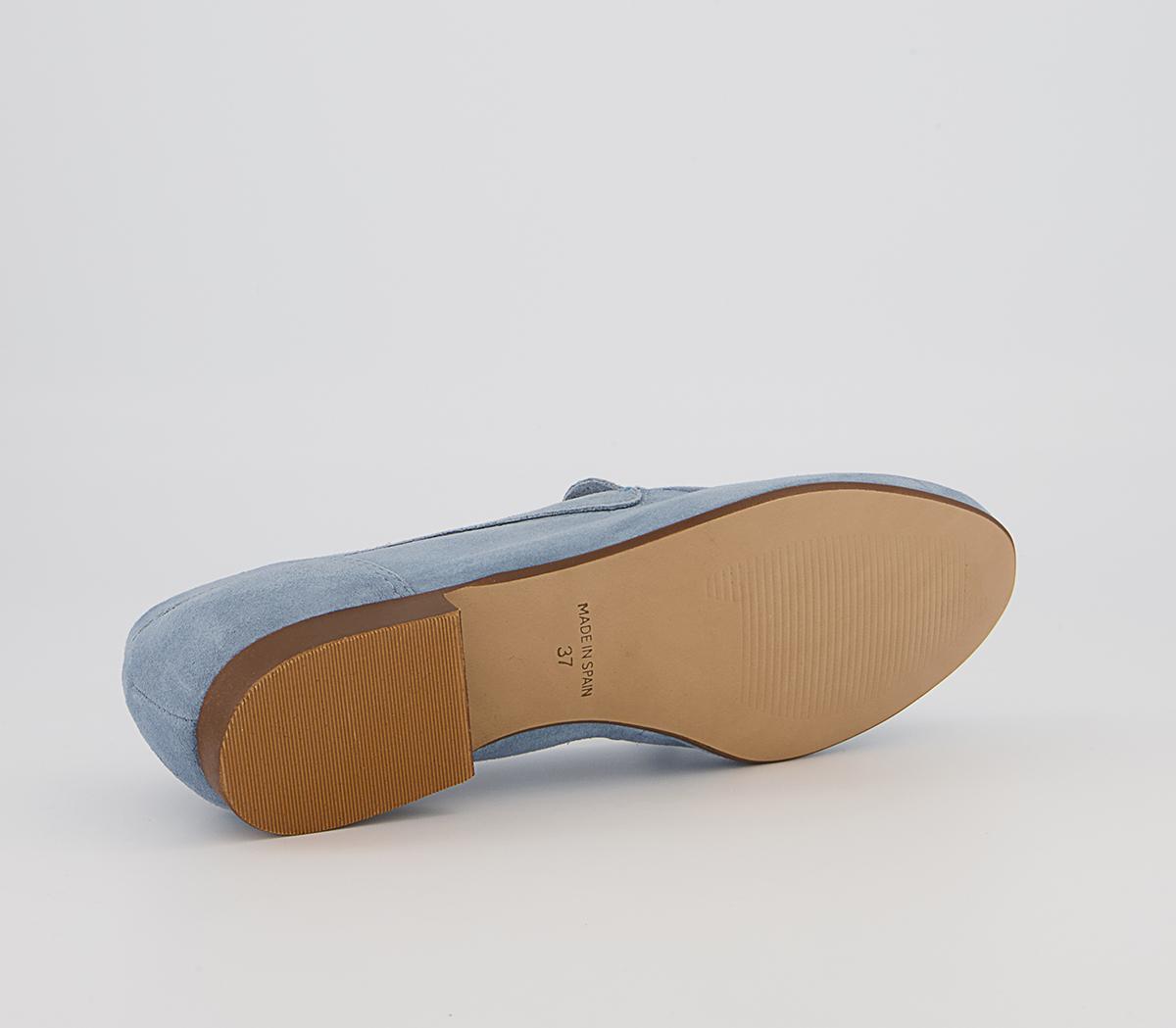 Office Flick Retro Tassel Loafers Office Flick Retro Tassel Loafers Light Blue Suede
