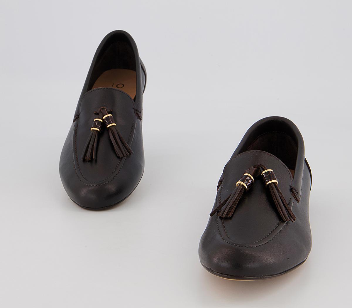 Office Flick Retro Tassel Loafers Office Flick Retro Tassel Loafers Chocolate Leather