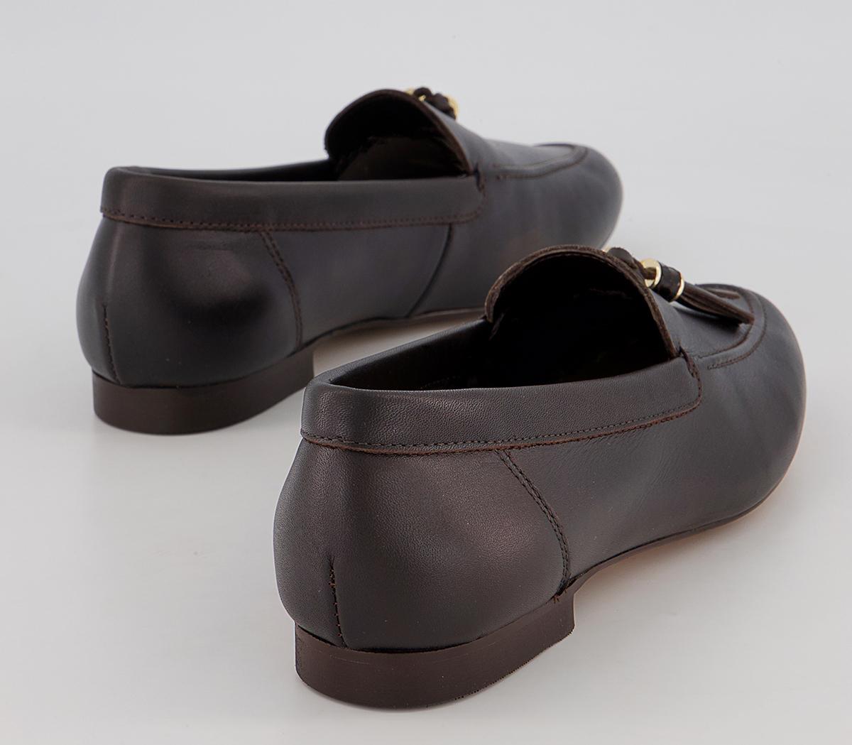 Office Flick Retro Tassel Loafers Office Flick Retro Tassel Loafers Chocolate Leather