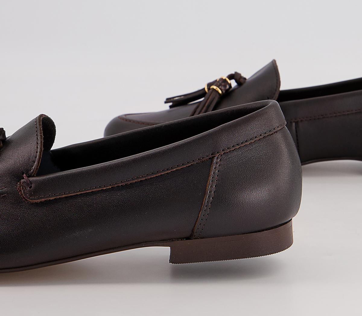 Office Flick Retro Tassel Loafers Office Flick Retro Tassel Loafers Chocolate Leather