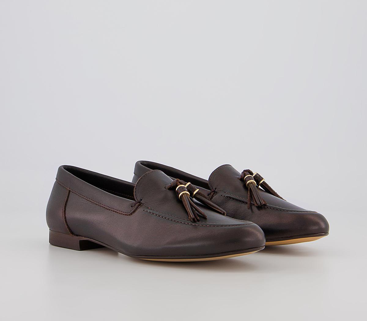 Office Flick Retro Tassel Loafers Office Flick Retro Tassel Loafers Chocolate Leather