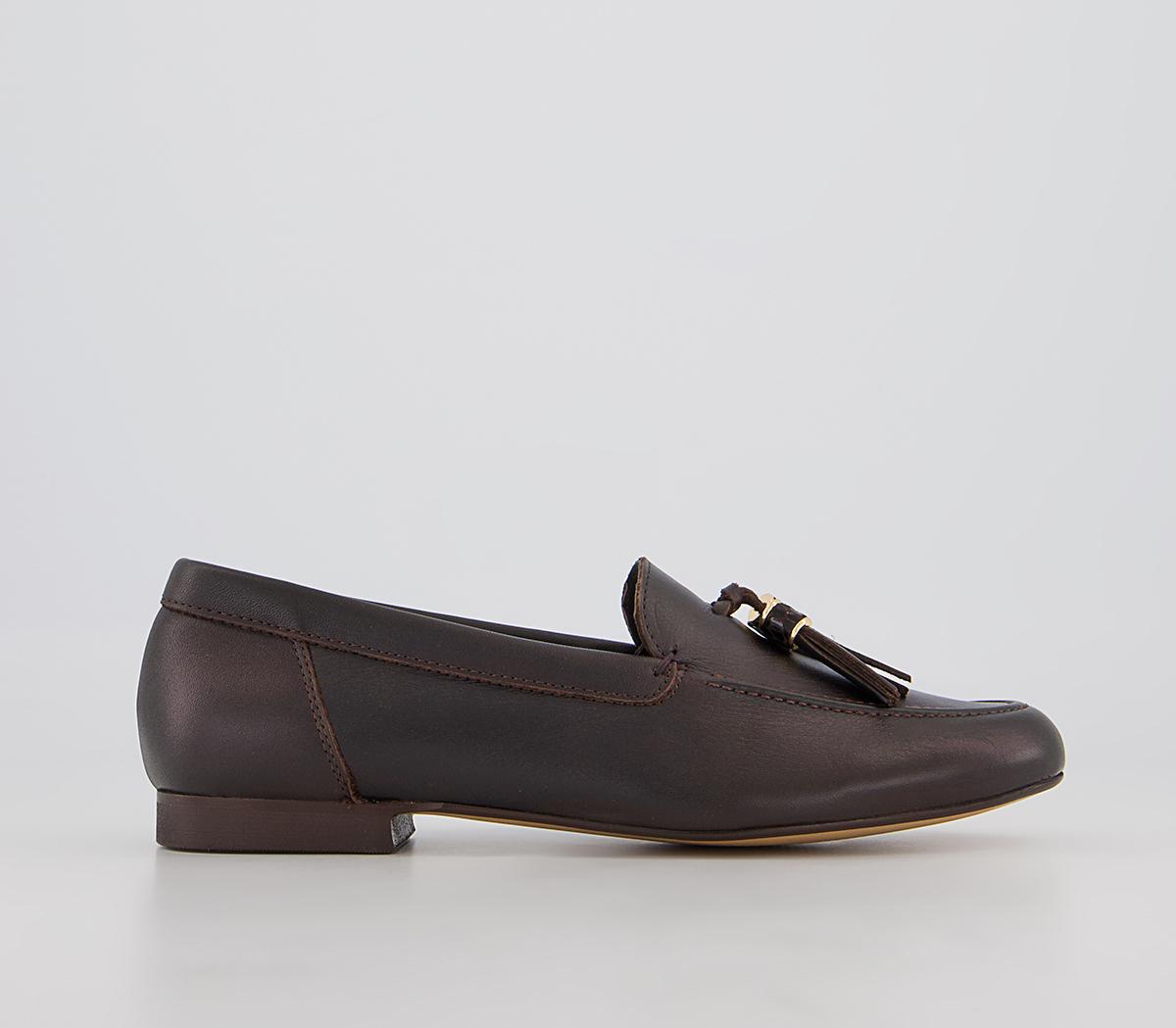 Office Flick Retro Tassel Loafers Office Flick Retro Tassel Loafers Chocolate Leather