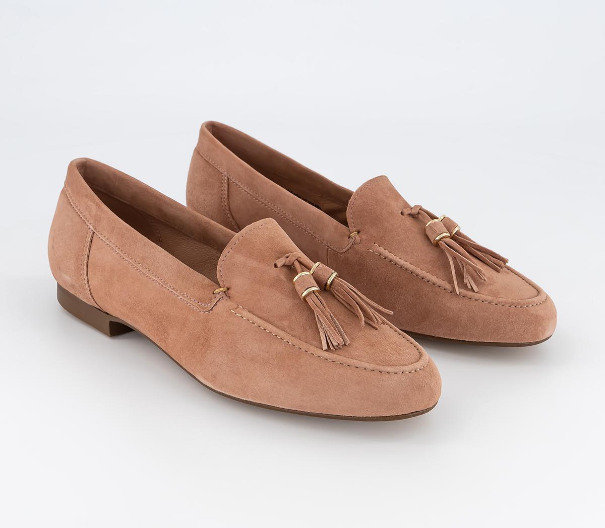 OFFICE Flick Retro Tassel Loafers OFFICE Flick Retro Tassel Loafers Blush Suede