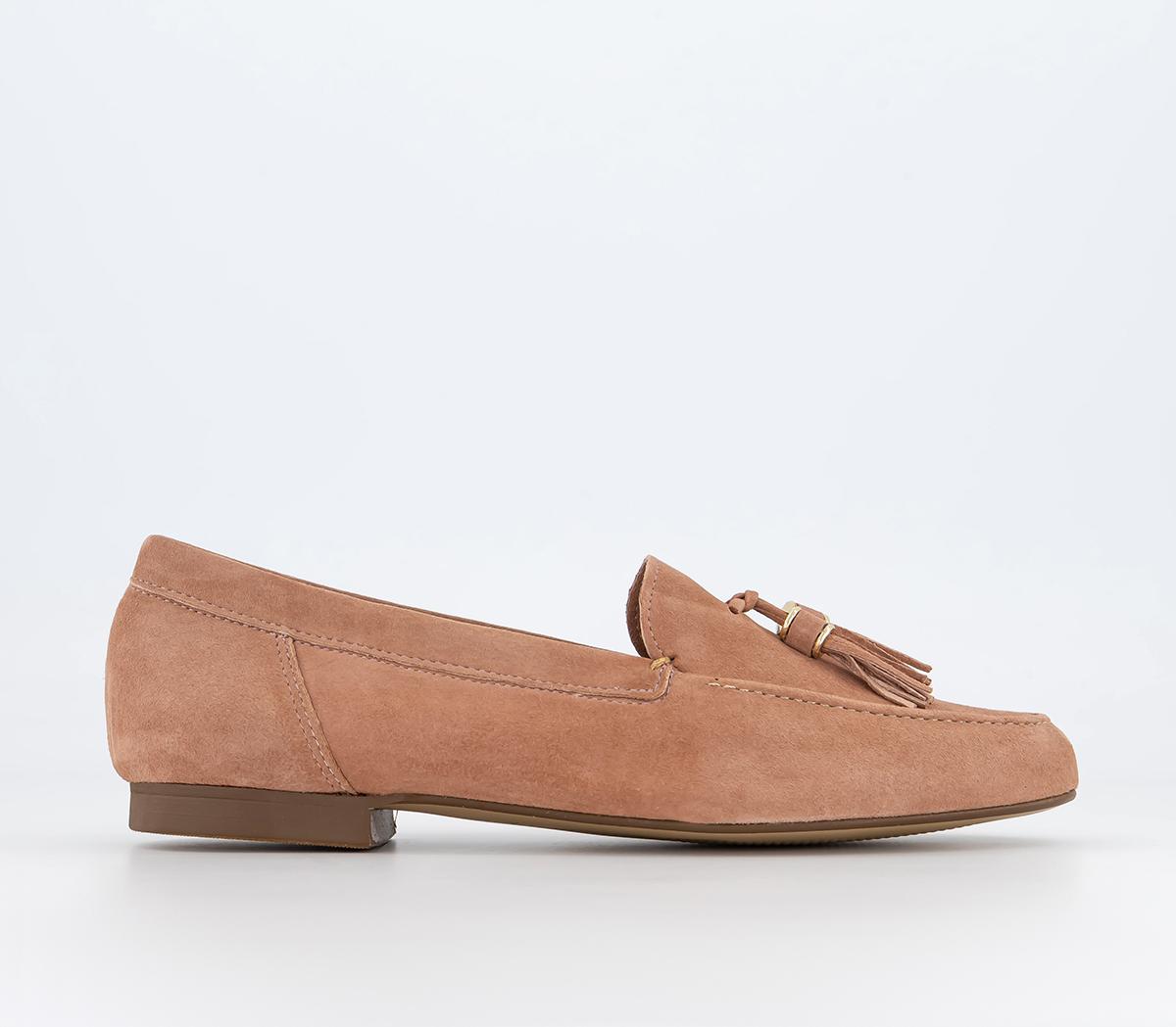 OFFICE Flick Retro Tassel Loafers OFFICE Flick Retro Tassel Loafers Blush Suede