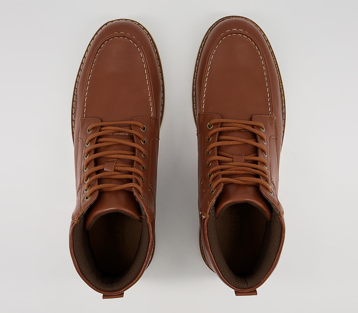 Office Blaney Apron Toe Mid Boots Office Blaney Apron Toe Mid Boots Tan