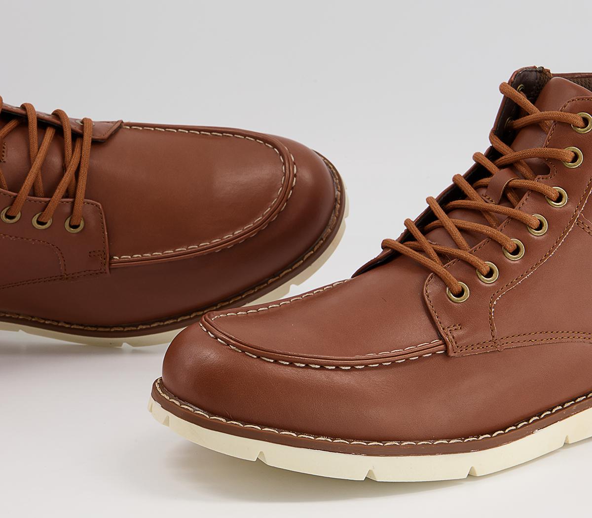 Office Blaney Apron Toe Mid Boots Office Blaney Apron Toe Mid Boots Tan