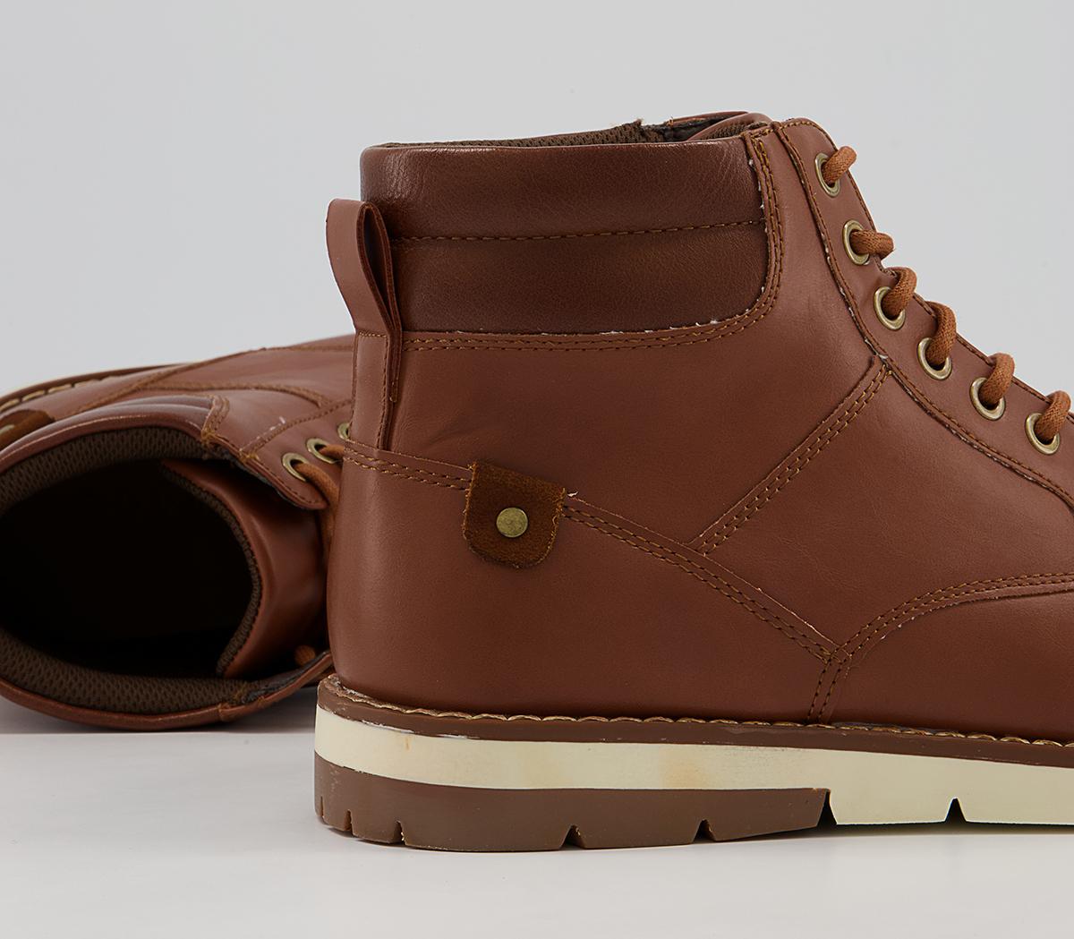 Office Blaney Apron Toe Mid Boots Office Blaney Apron Toe Mid Boots Tan