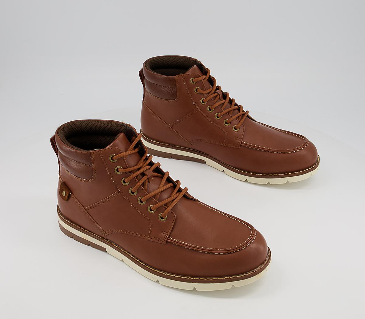 Office Blaney Apron Toe Mid Boots Office Blaney Apron Toe Mid Boots Tan