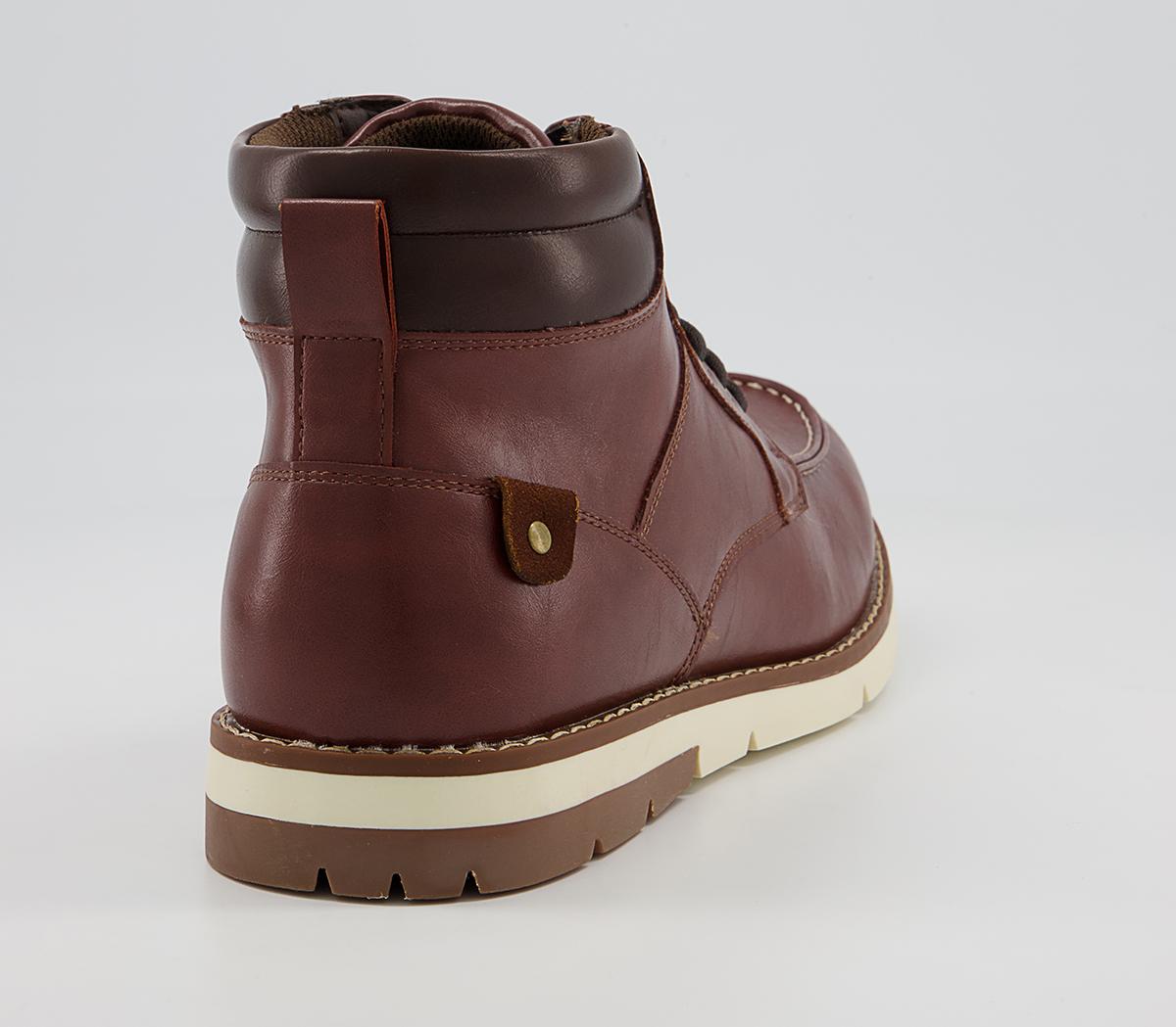 Office Blaney Apron Toe Mid Boots Office Blaney Apron Toe Mid Boots Red Brown