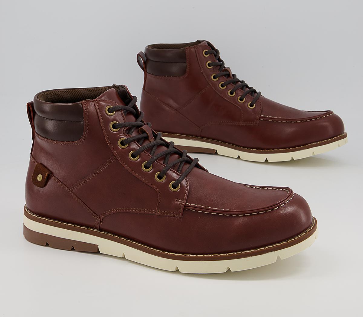 Office Blaney Apron Toe Mid Boots Office Blaney Apron Toe Mid Boots Red Brown