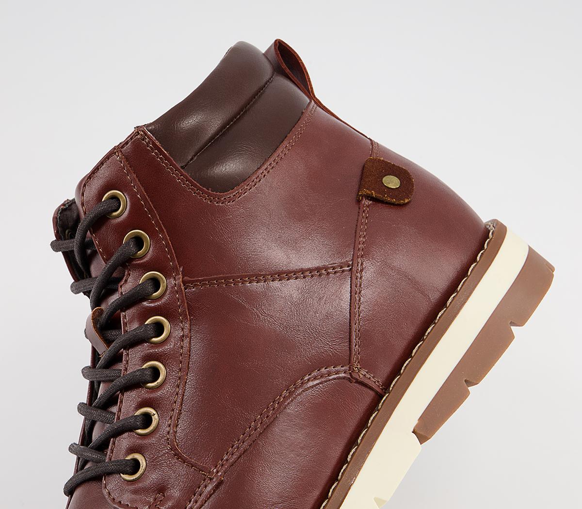 Office Blaney Apron Toe Mid Boots Office Blaney Apron Toe Mid Boots Red Brown