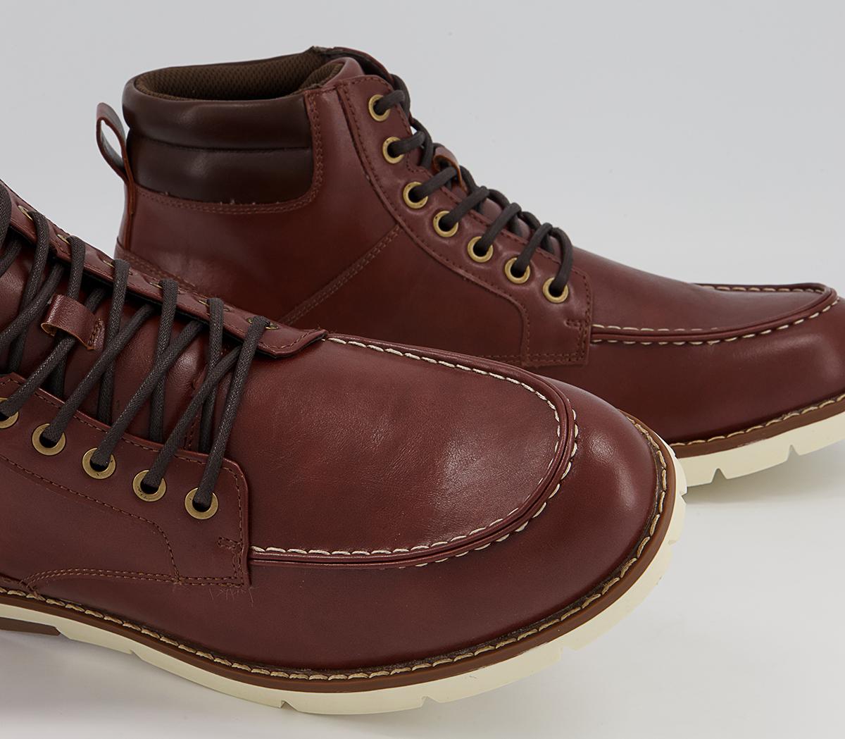 Office Blaney Apron Toe Mid Boots Office Blaney Apron Toe Mid Boots Red Brown