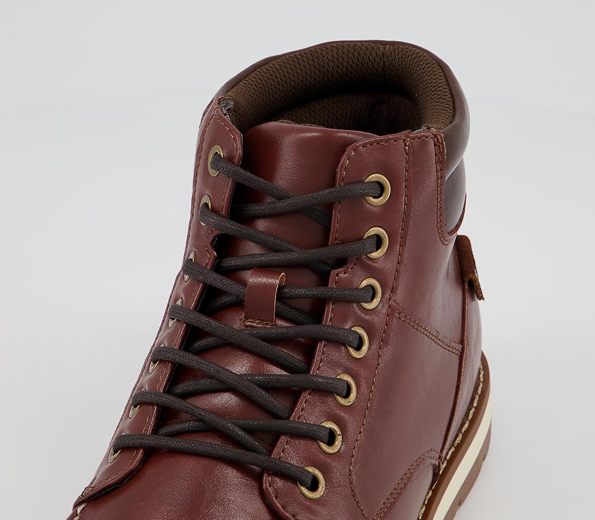 Office Blaney Apron Toe Mid Boots Office Blaney Apron Toe Mid Boots Red Brown