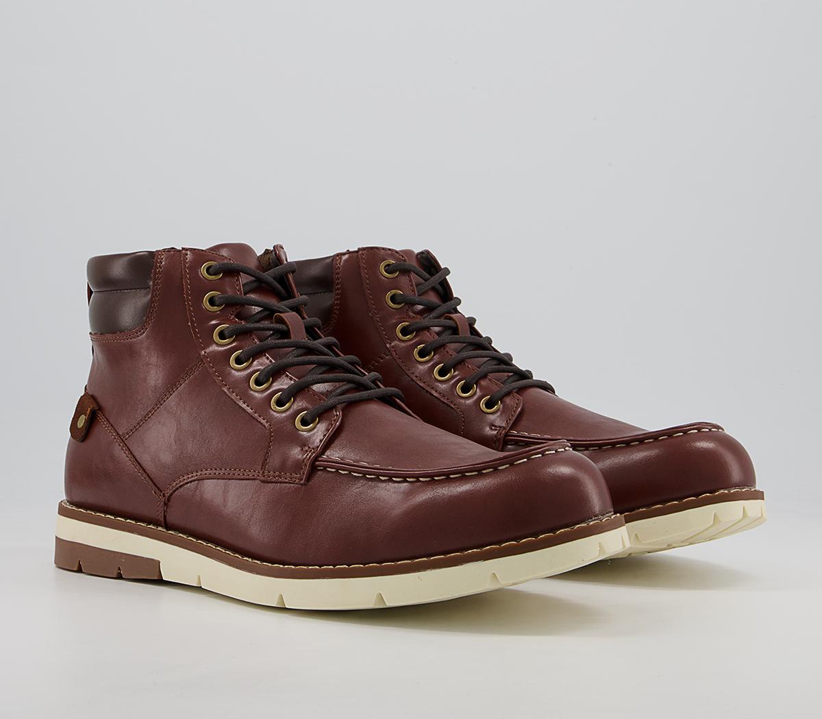 Office Blaney Apron Toe Mid Boots Office Blaney Apron Toe Mid Boots Red Brown