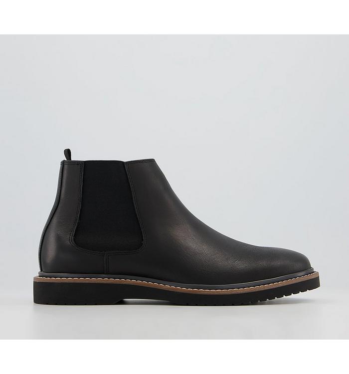 Office Bolton Wedge Chelsea Boots Black Leather