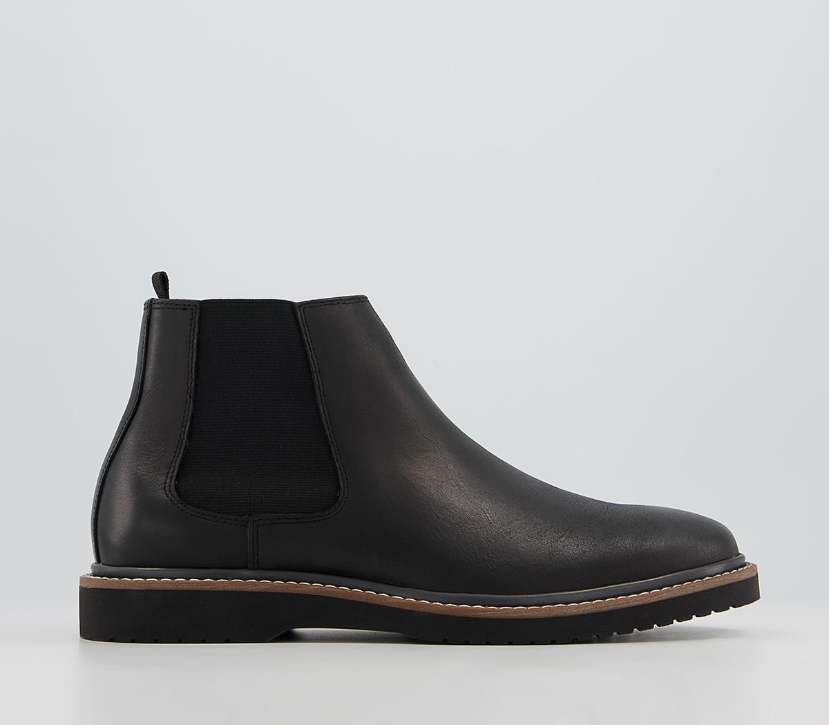 OFFICE Bolton Wedge Chelsea Boots Black Leather - Men’s Boots