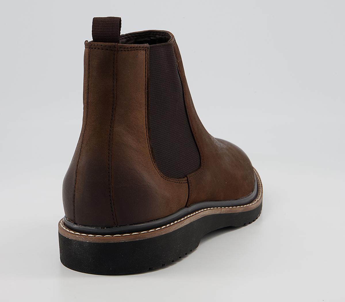 OFFICE Bolton Wedge Chelsea Boots Brown Leather - Men’s Boots