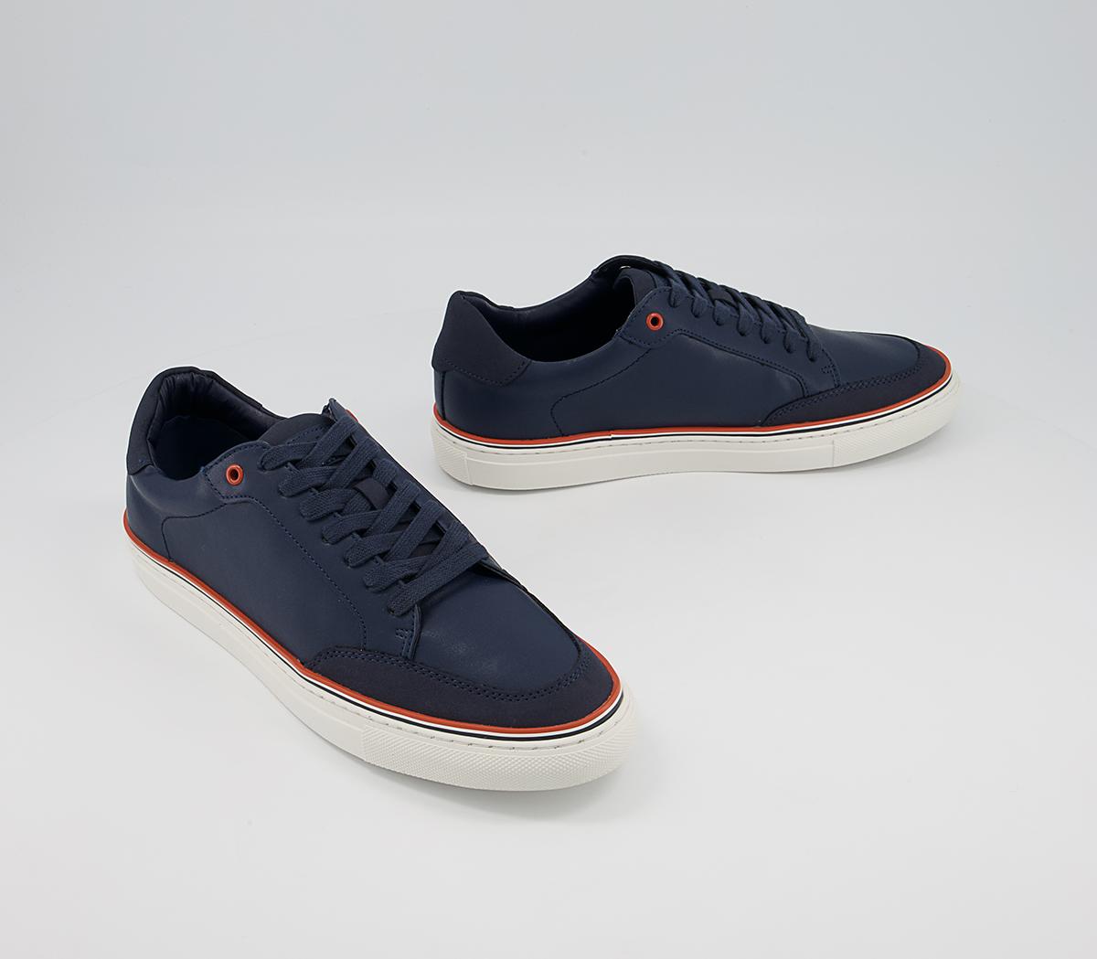 OFFICE Crew Cupsole Smart Casual Trainers Navy - Men's Casual Shoes