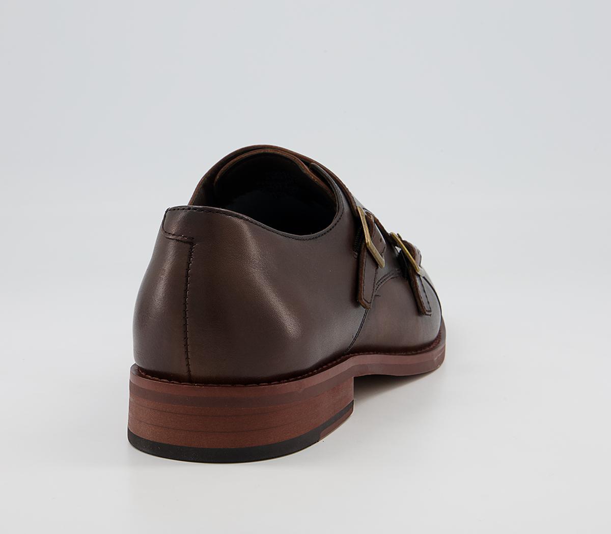 Office Malvern Toecap Monk Shoes Office Malvern Toecap Monk Shoes Brown Leather