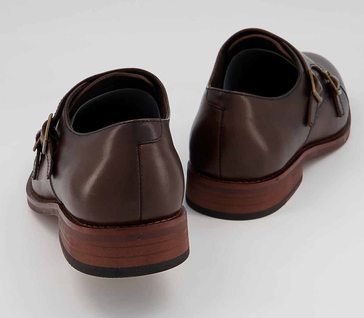 Office Malvern Toecap Monk Shoes Office Malvern Toecap Monk Shoes Brown Leather