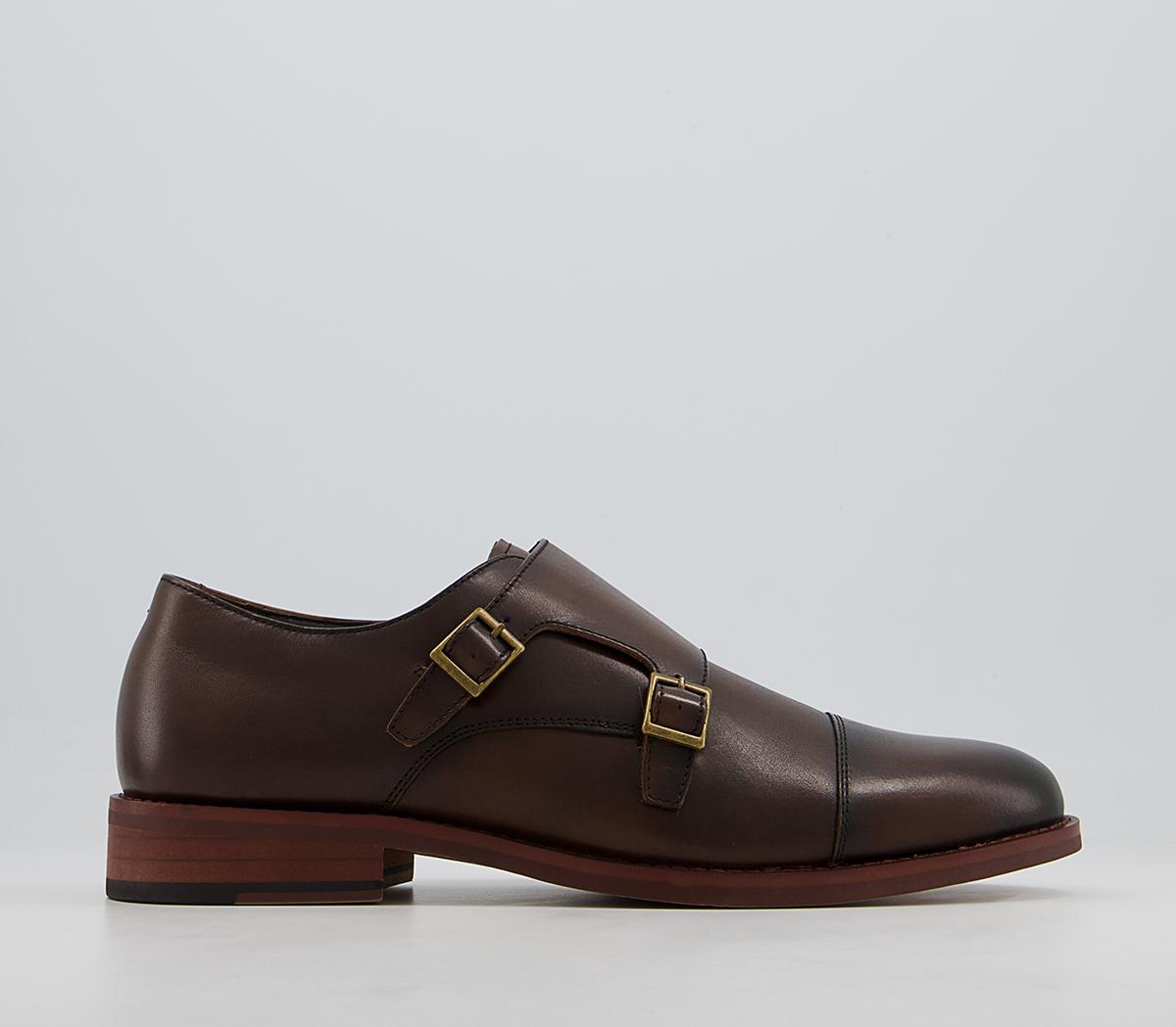 OFFICEMalvern Toecap Monk ShoesBrown Leather