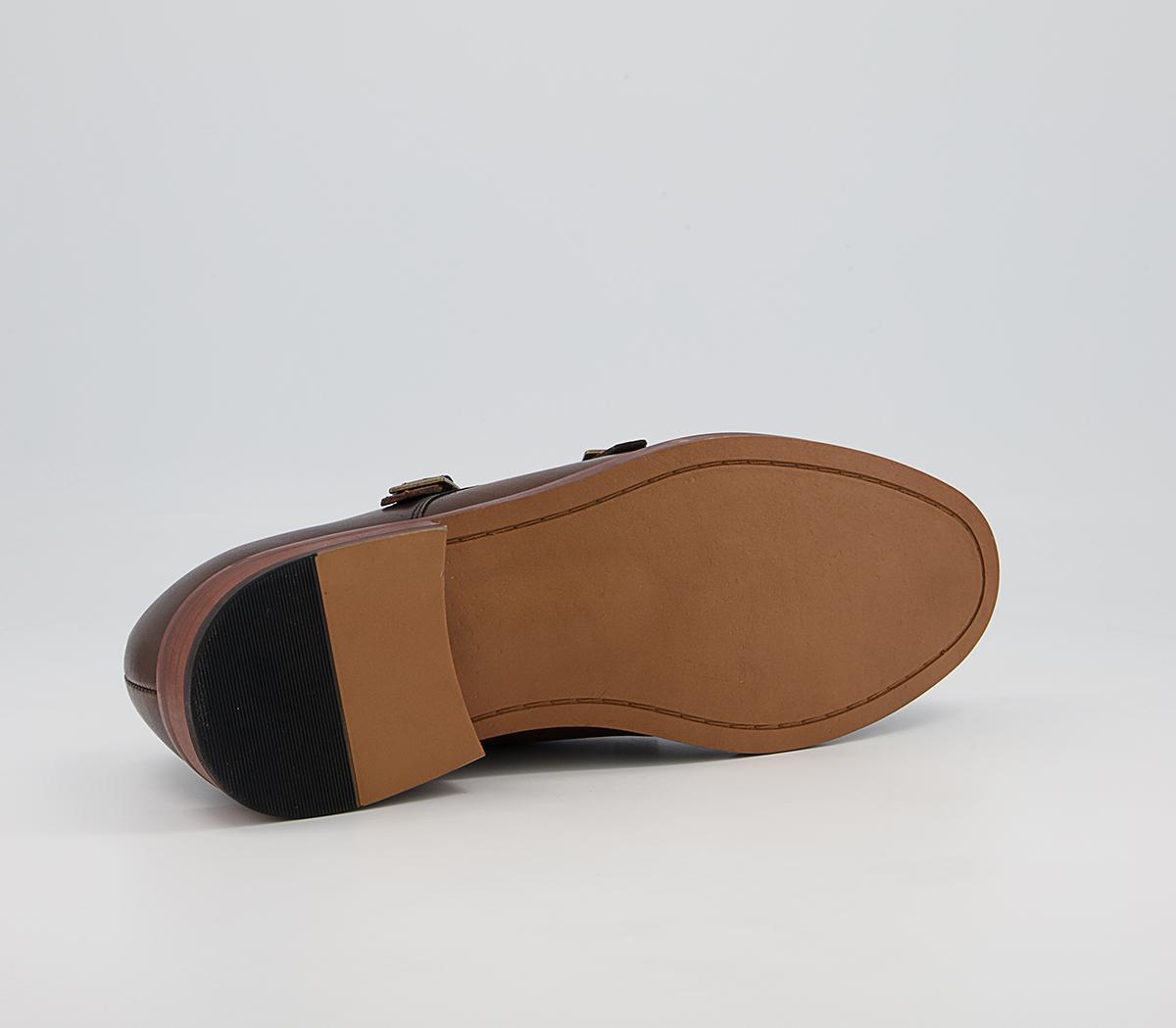 Office Malvern Toecap Monk Shoes Office Malvern Toecap Monk Shoes Brown Leather
