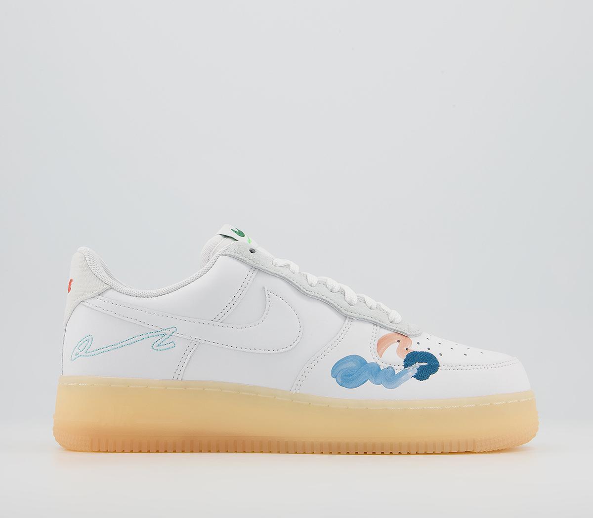NikeFlyleather Air Force 1 TrainersWhite White White