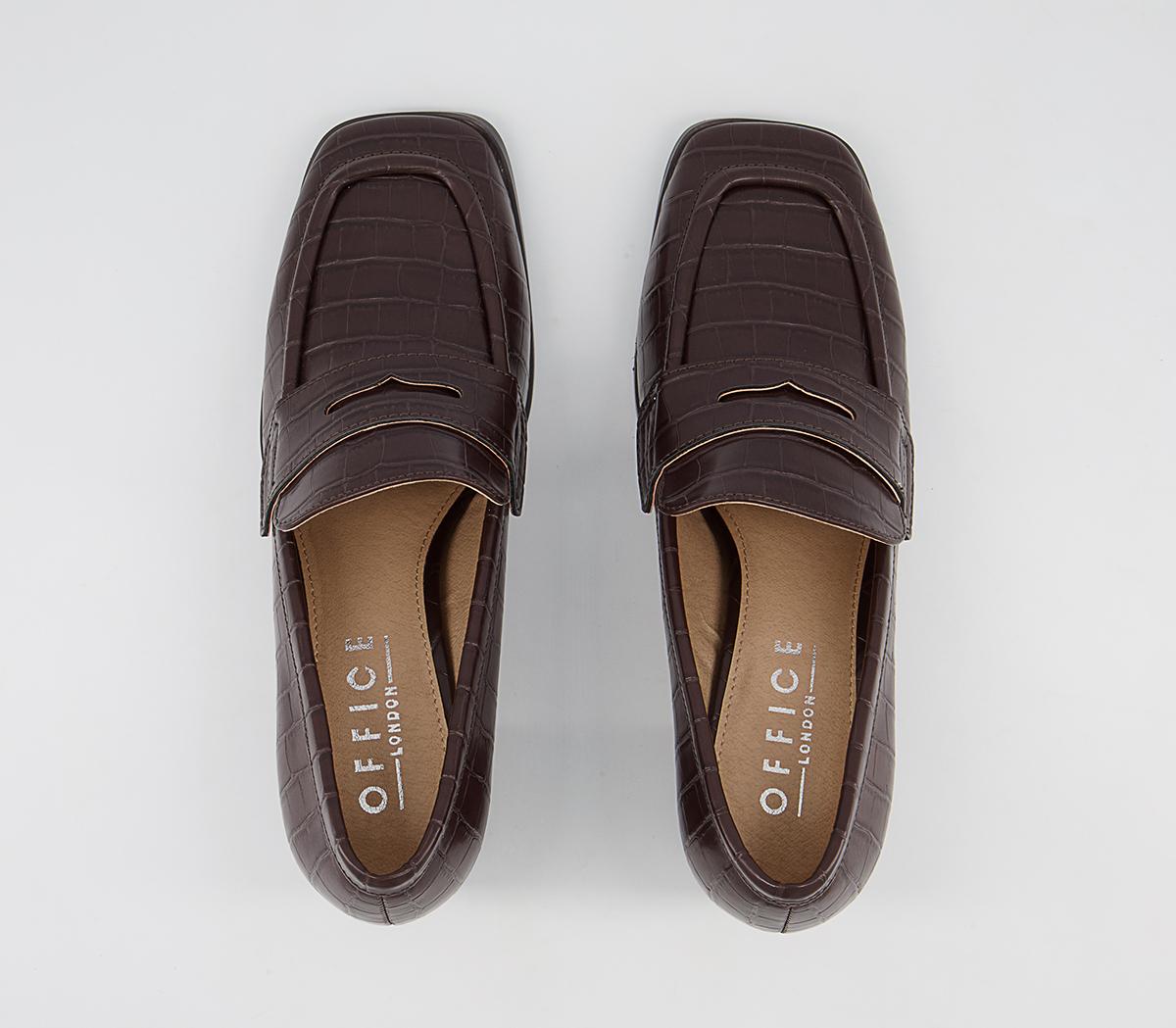Office Madera Heeled Loafers Office Madera Heeled Loafers Chocolate Croc