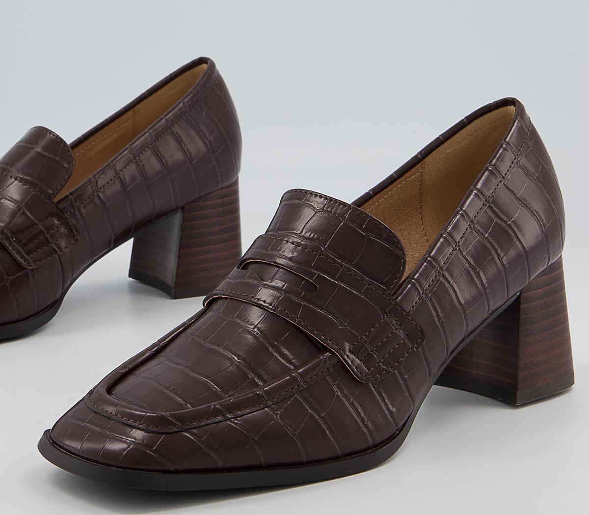 Office Madera Heeled Loafers Office Madera Heeled Loafers Chocolate Croc