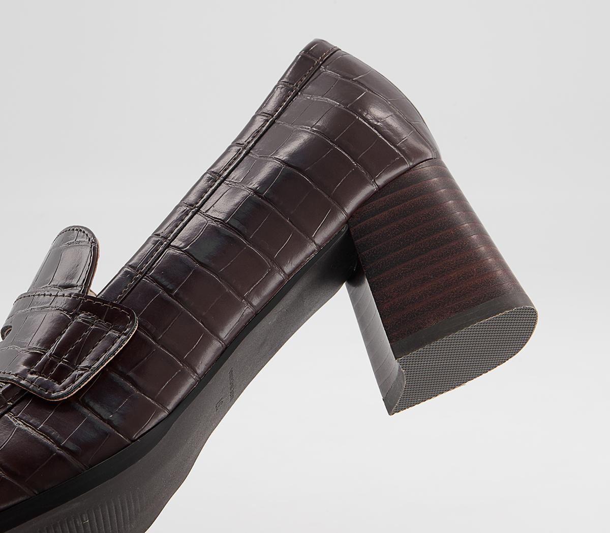 Office Madera Heeled Loafers Office Madera Heeled Loafers Chocolate Croc