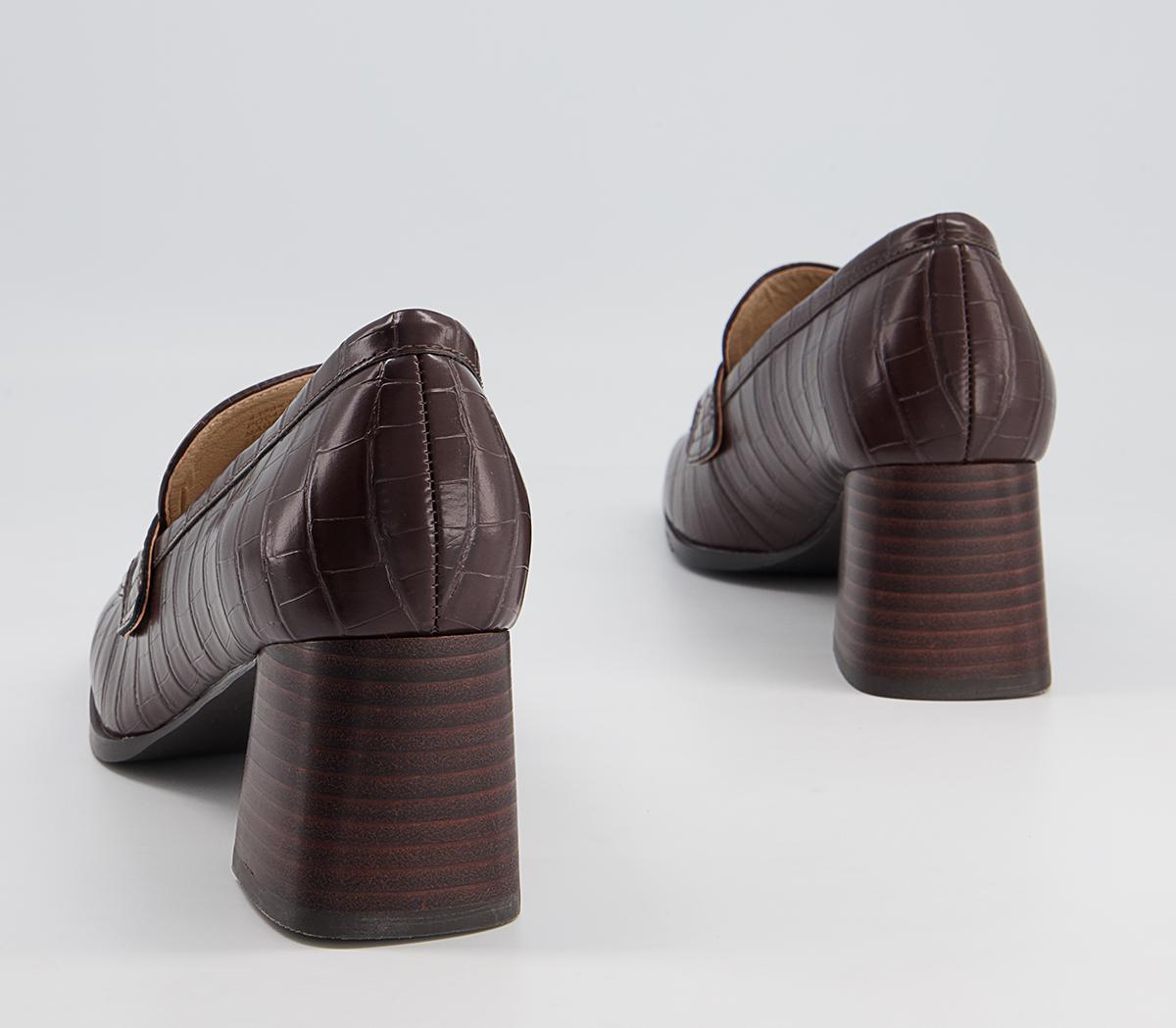 Office Madera Heeled Loafers Office Madera Heeled Loafers Chocolate Croc