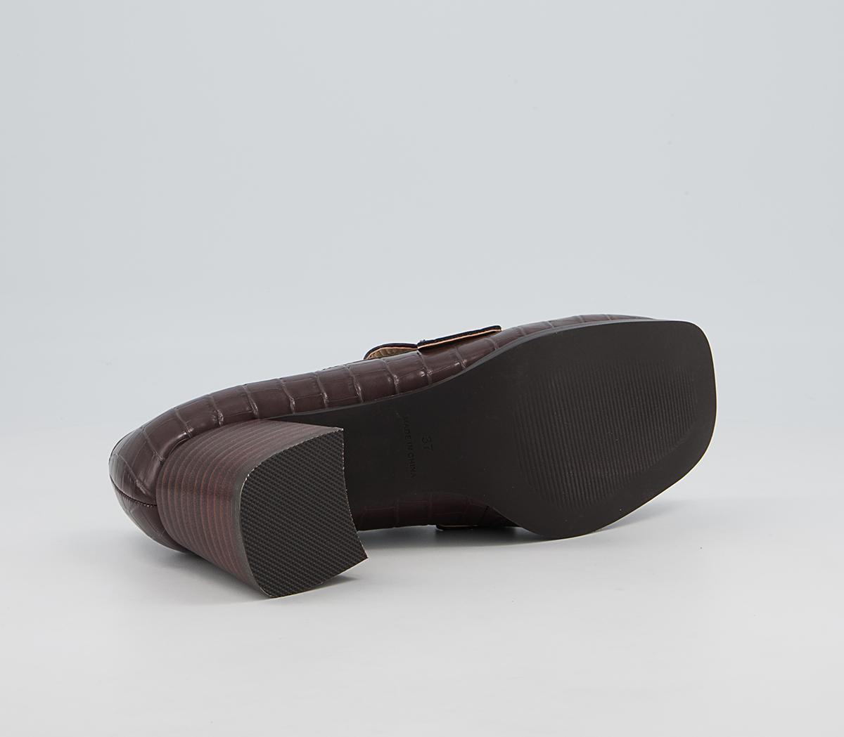 Office Madera Heeled Loafers Office Madera Heeled Loafers Chocolate Croc
