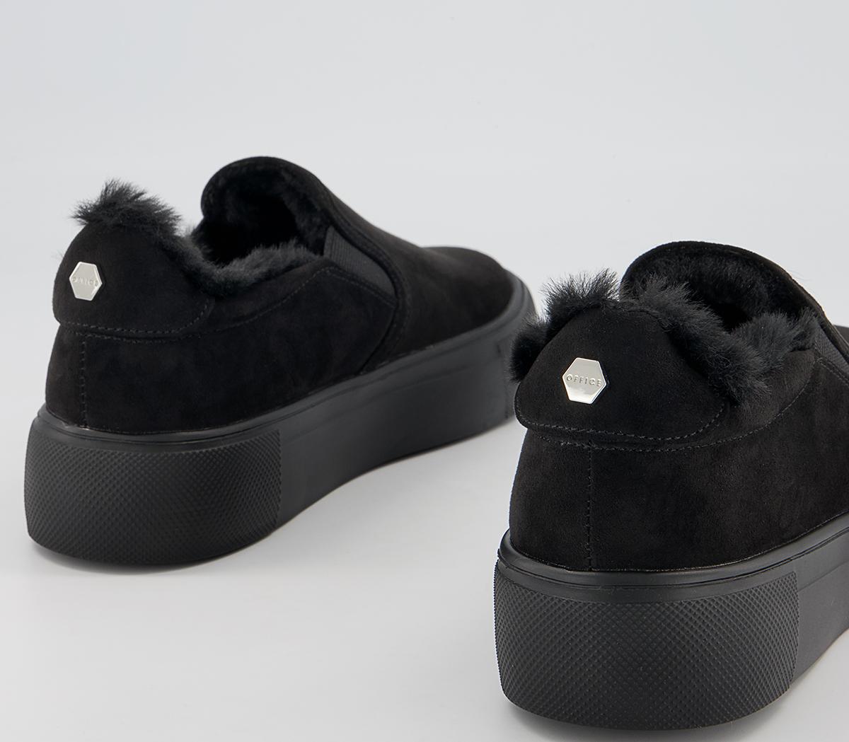 Office Fade Slip On Trainers Office Fade Slip On Trainers Black Drench Faux Fur Lined