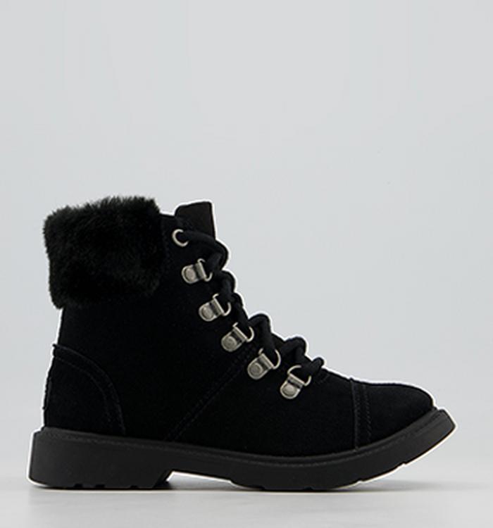 UGG Azell Hiker Youth Boots Black Suede