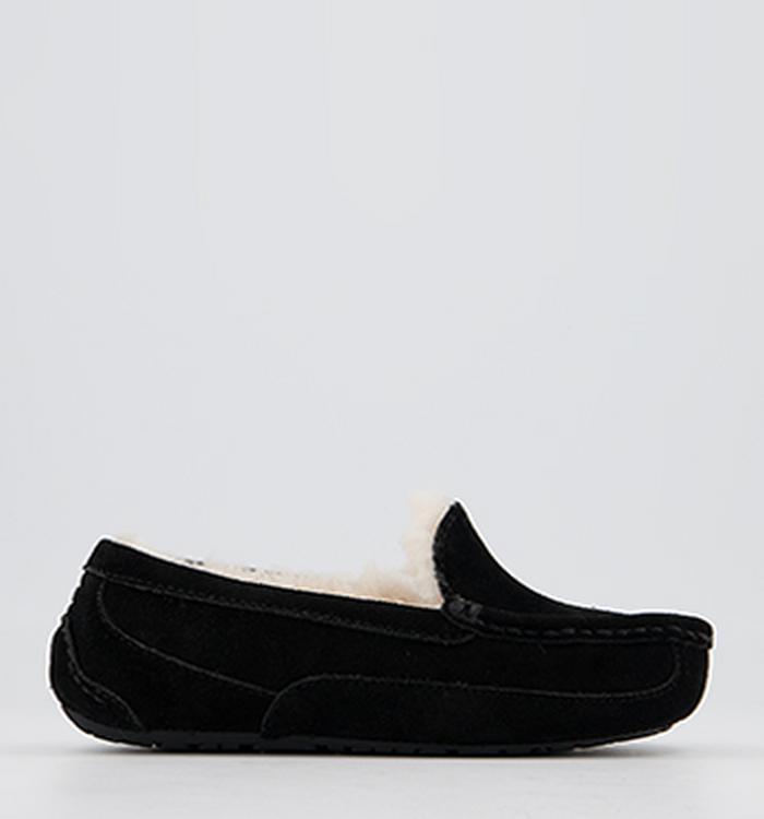 UGG Ascot Youth Slippers Black Suede