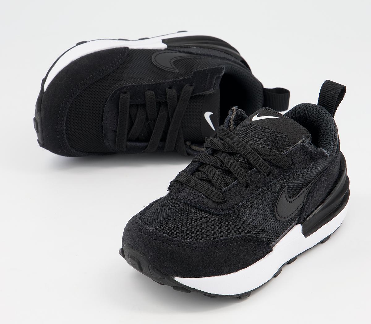 Nike Waffle One Infant Trainers Black White - Kids Trainers