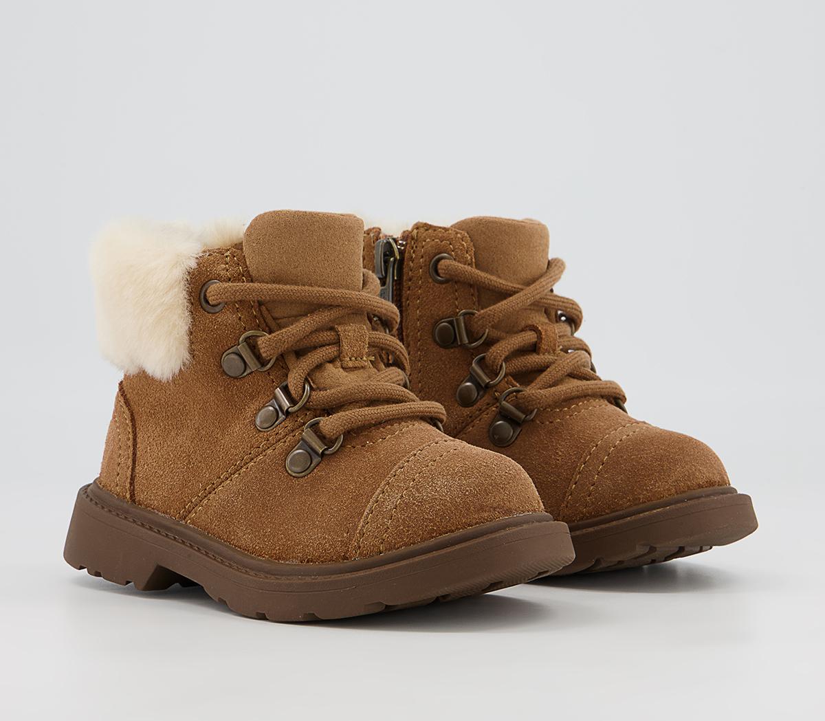 UGG Kids Azell Hiker Infant Boots Chestnut Suede In Tan, 10 Youth