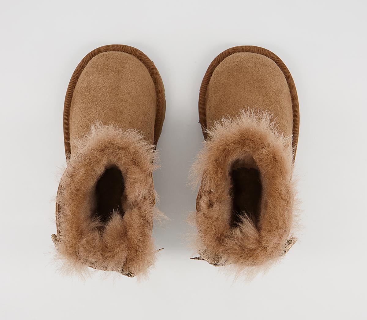 UGG Mini Bailey Bow Infant Boots UGG Mini Bailey Bow Infant Boots Chestnut Glitz