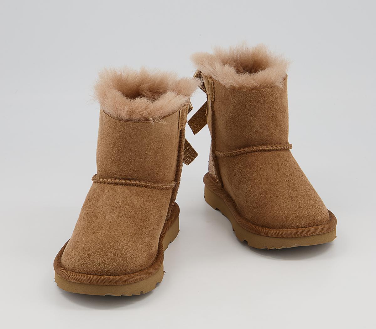 UGG Mini Bailey Bow Infant Boots UGG Mini Bailey Bow Infant Boots Chestnut Glitz