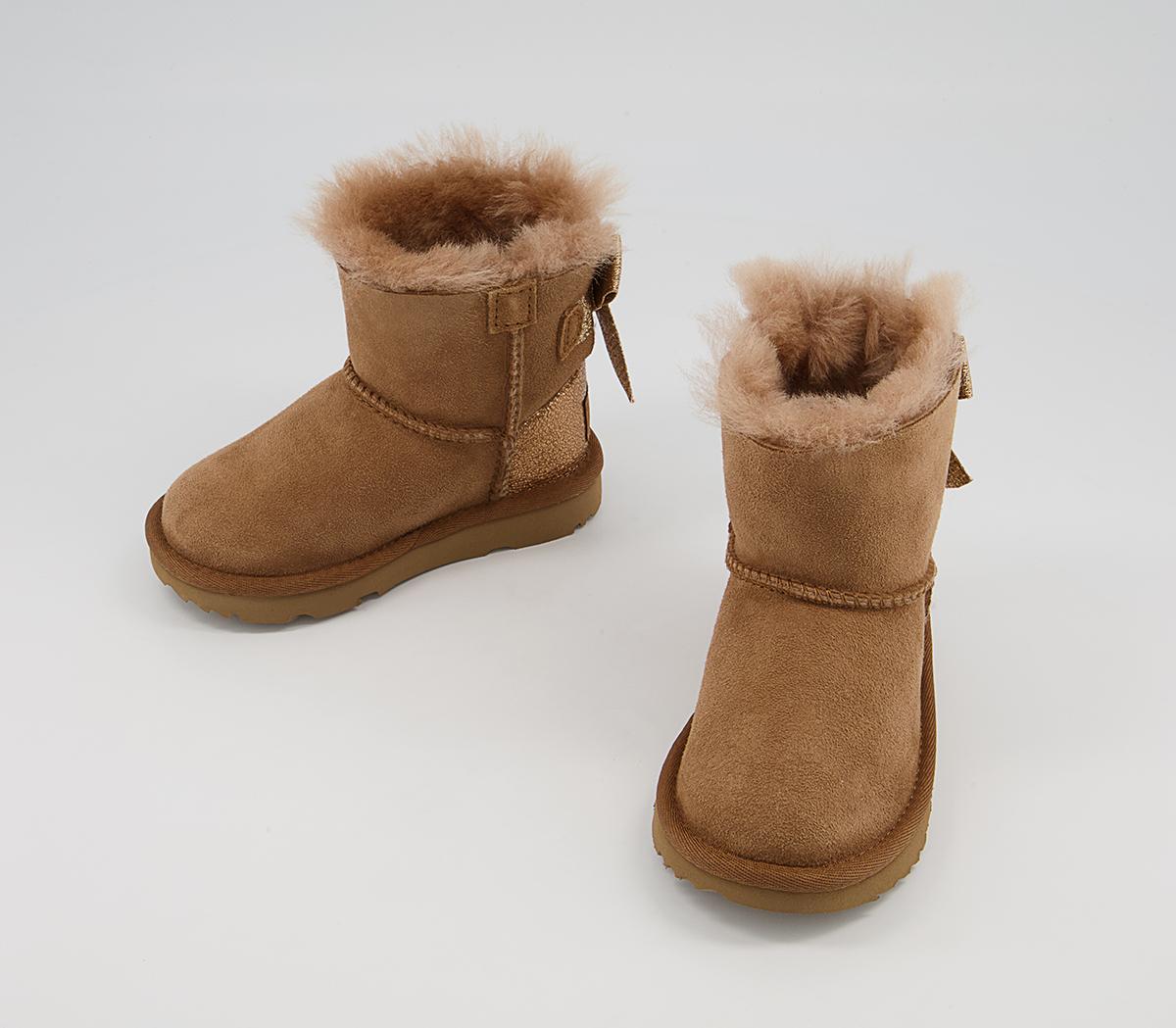UGG Mini Bailey Bow Infant Boots UGG Mini Bailey Bow Infant Boots Chestnut Glitz