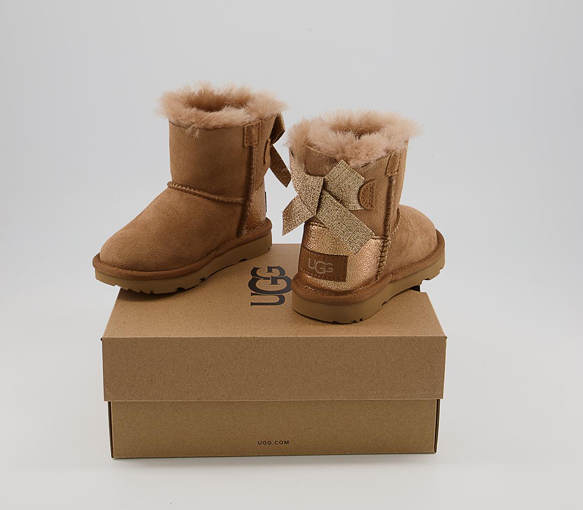 UGG Mini Bailey Bow Infant Boots UGG Mini Bailey Bow Infant Boots Chestnut Glitz