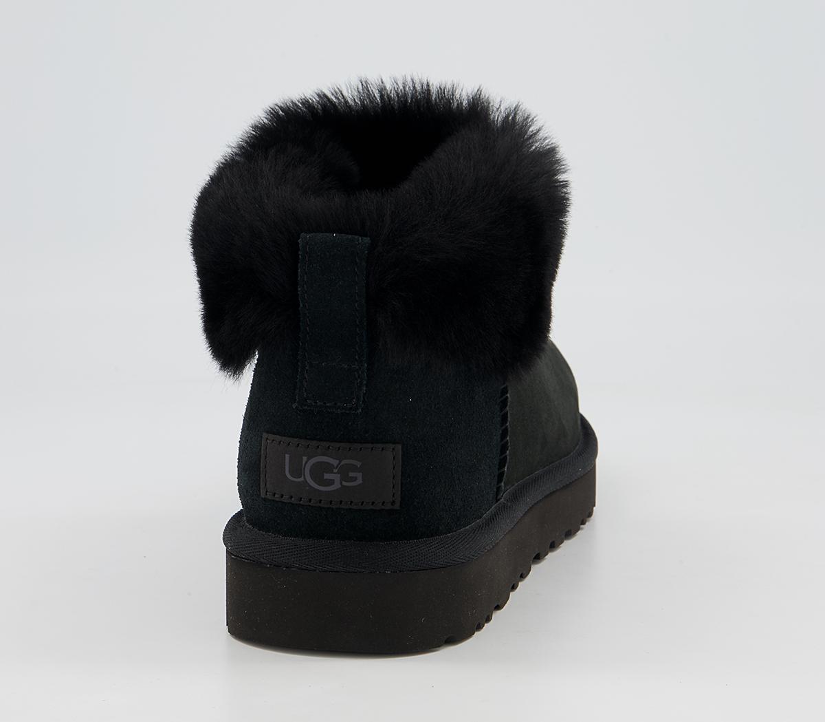 UGG Classic Ultra Mini Fluff Boots UGG Classic Ultra Mini Fluff Boots Black