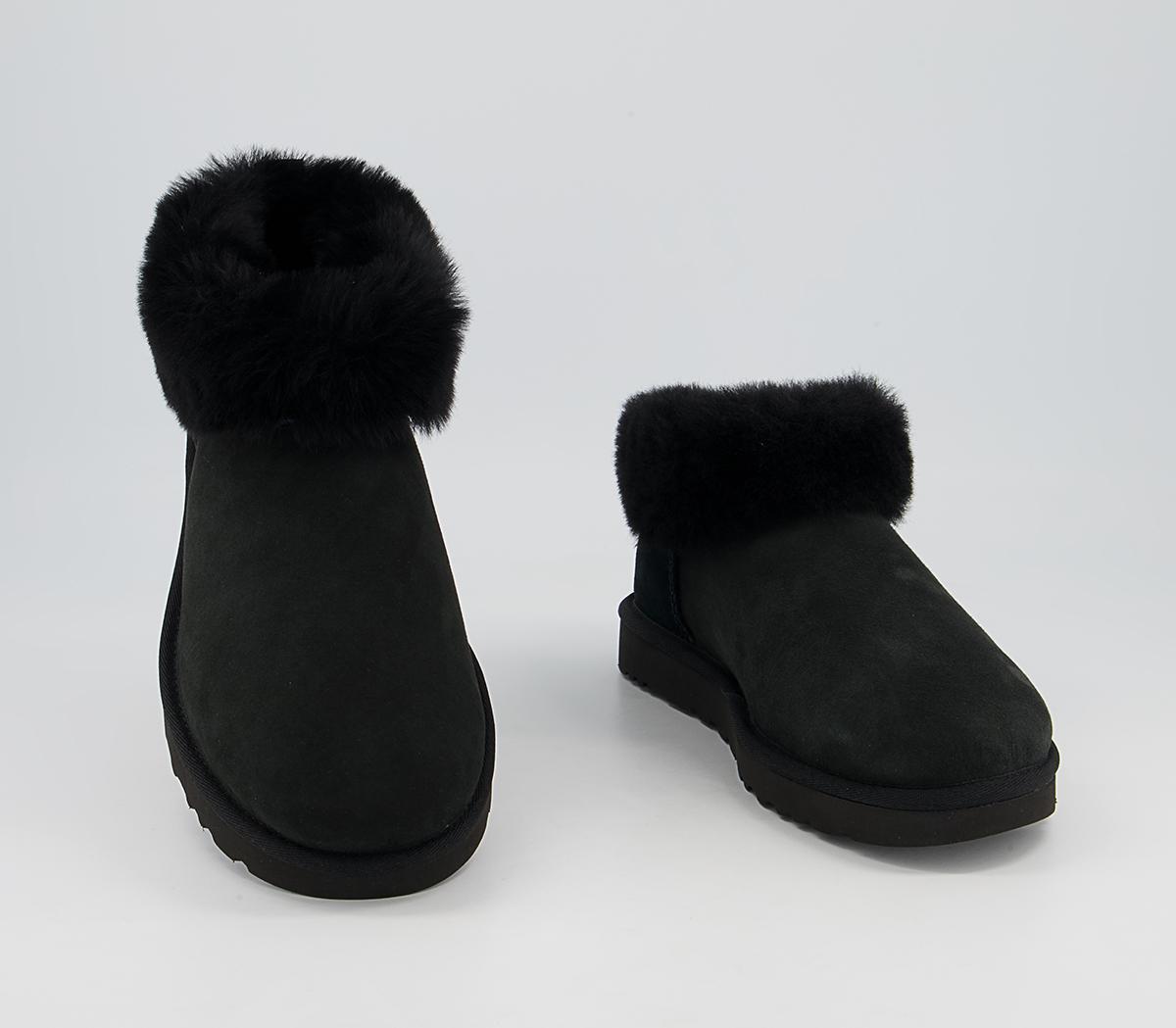 UGG Classic Ultra Mini Fluff Boots UGG Classic Ultra Mini Fluff Boots Black