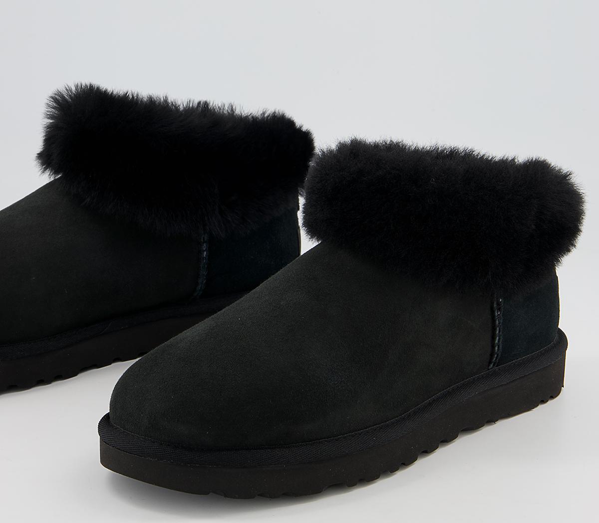 UGG Classic Ultra Mini Fluff Boots UGG Classic Ultra Mini Fluff Boots Black